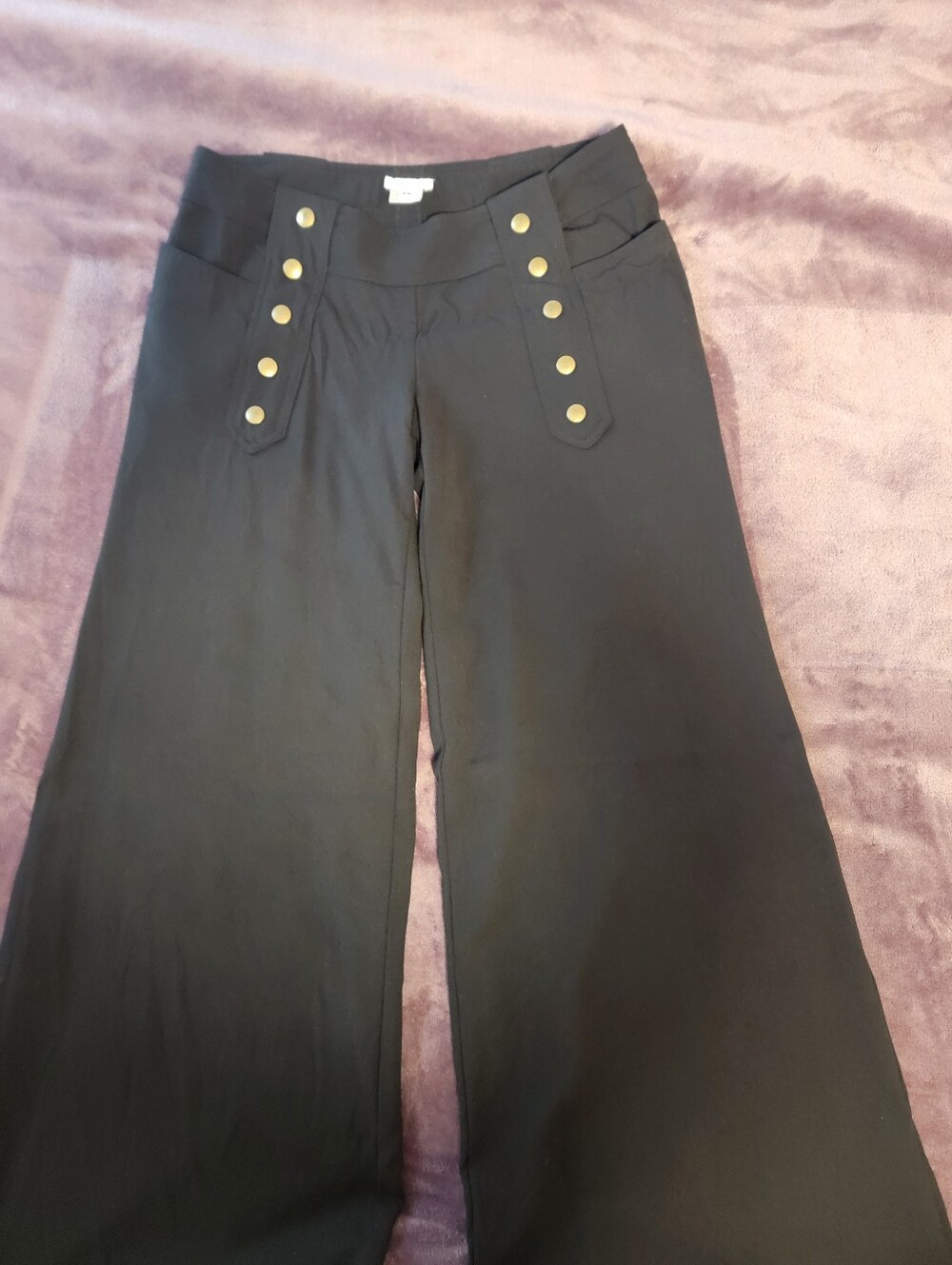 Foley Sailor Pants Black Wool Wide Leg Officecore XS
